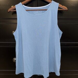 Free Fly Womens Elevate Lightweight Tank Top Large Bamboo Viscose Blue